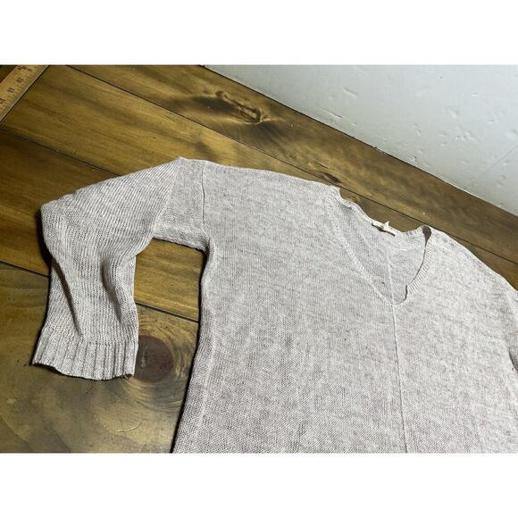 Eileen Fisher Pink Beige Knit Pullover Sweater Top Italian Yarn Size PM - Picture 3 of 12